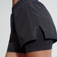 thumbnail image 1 of Pantalones cortos deportivos 2 en 1 de gran elasticidad con aberturas para mujer, perfectos para tenis, correr y yoga, 1 of 4