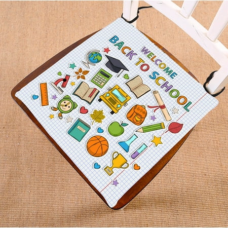 

YKCG Notebook Sheet Back to School Funny Education Seat Cushion Chair Cushion Floor Cushion Twin Sides 18x18 inches
