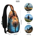 thumbnail image 5 of Football Baseball Basketball Sling Backpack, Athletic Ball Game Print Daypack for Women, Lightweight Training Bag, 5 of 6