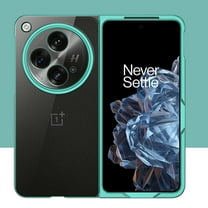 Allytech Plating Clear Case for OnePlus Open/Oppo Find N3, Luxury Slim Transparent Shockproof Anti-Scratch Hard PC Full Body Protective Shell for Women Men for OnePlus Open 7.82 Inch 2023, Green