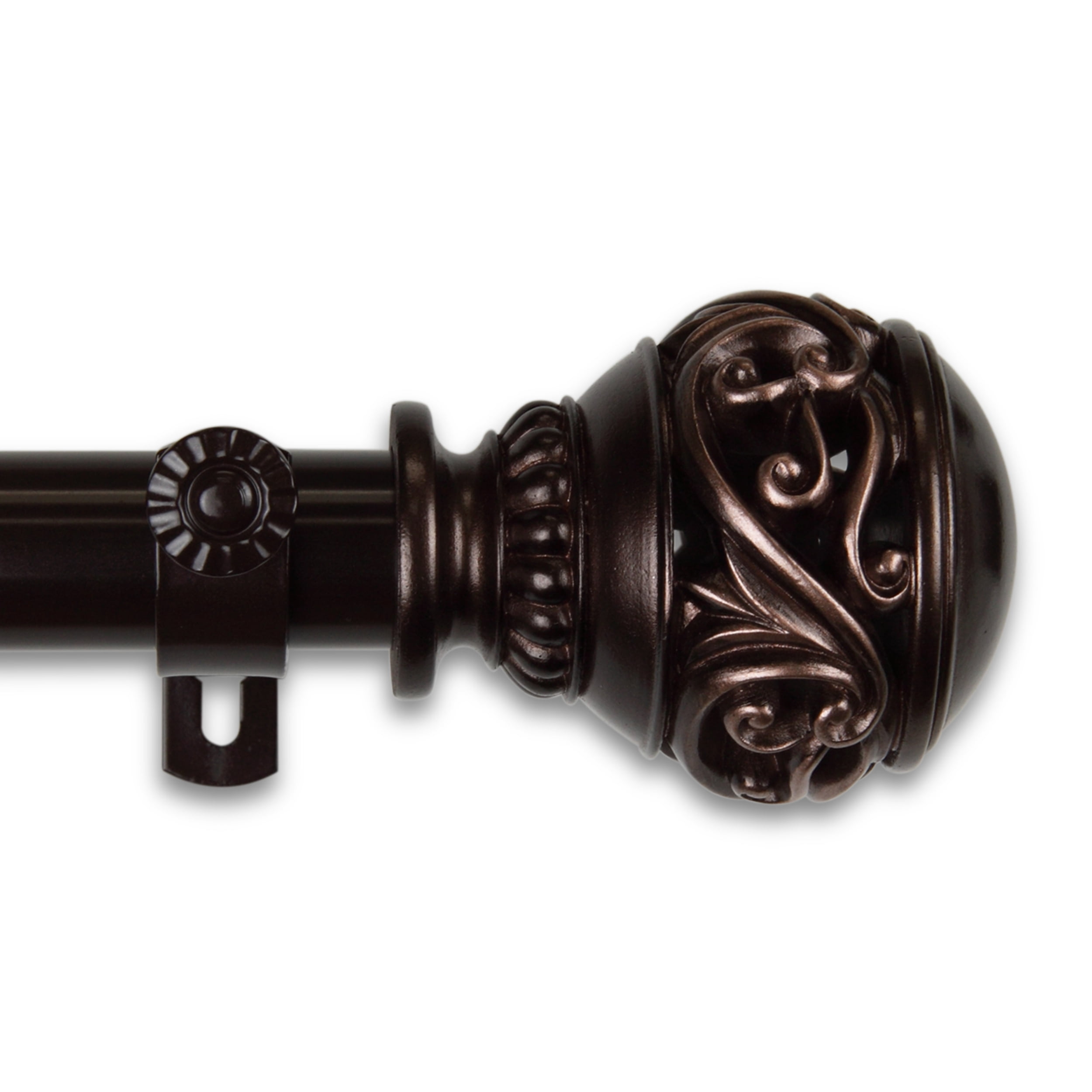 Claudia 1" Curtain Rod 120-170 inch - Bronze
