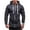 Dark Gray, variant on Jacket for Men Fashion Zipper Hooded Casual Sweater Top Solid Stitching Drawstring Coat Pullover Long Sleeve Mens Winter Coat Black M