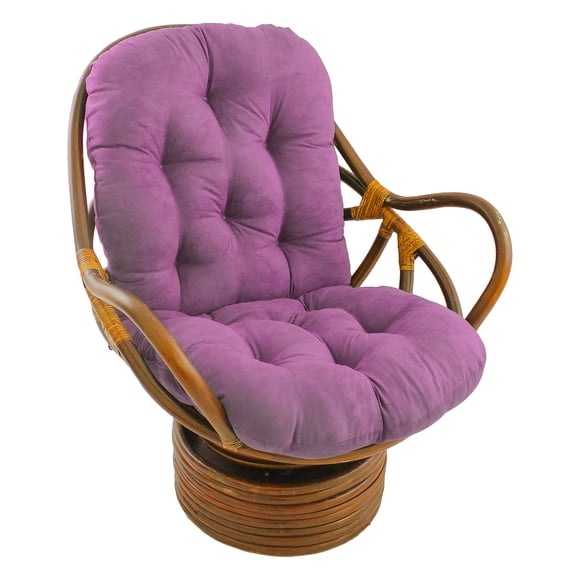 Blazing Needles Microsuede Tufted High Back chair cushion, 48 x 24, Ultra Violet