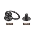 thumbnail image 3 of Unique Bargains 6x8mm Ball Head Stud Rivets Screw Back with O Ring, 12Pack Button Nipple Rivet, Metallic Black, 3 of 4