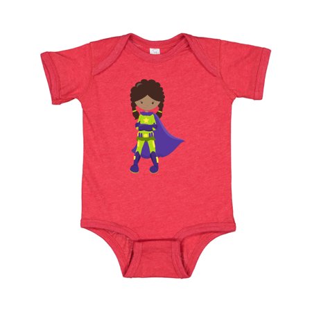 

Inktastic African American Girl Superhero Green Costume Gift Baby Girl Bodysuit