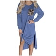 thumbnail image 2 of Qiopertar Robe Mode Femme Imprimé Léopard avec Poches Patchwork Manches Longues Robe Décontractée en Solde à Moins de 5$ en Solde, 2 of 8