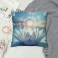 thumbnail image 2 of JRXY Magic Lotus Floral Pillow Cover, Glowing Waterlily Floral Floating on Pond Water Artwork for Oriental Zen Spa, Fairytale Gifts for Women and Girls Home Decor Pillowcase for Sofa White, 2 of 5