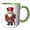 Green/White, variant on 3drose, Christmas Image of Watercolor Nutcracker Illustration, 11oz Two-tone Blue Mug