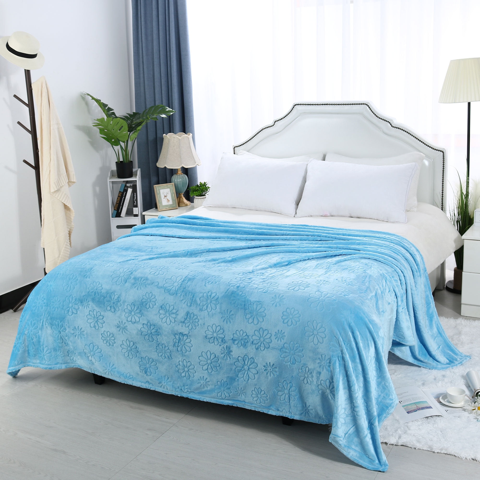 Plush Fleece Blanket Soft Warm Queen Size Flannel Blanket ...