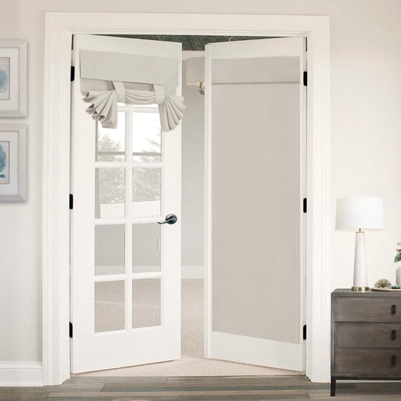 Cortinas opacas Flamingo P para puertas de cristal, 26 x 68 cm, color crema