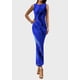 thumbnail image 5 of Vestido PRETTYGARDEN 2026 sin mangas con fruncido floral maxi azul Talle S, 5 of 5