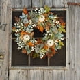 thumbnail image 5 of Fall Wreath for Front Door,18 Inch Autumn Wreath with Maple Leaf,Pumpkins and White Berries,Artificial Pumpkins Wreath,Thanksgiving Wreaths,Maple Leaf Wreath Decor, 5 of 6