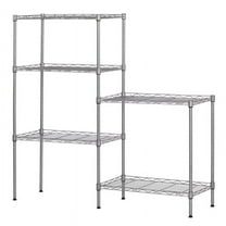QXDRAGON 59"x 21"x 11" Heavy Duty Steel Storage Rack Metal Shelf Wire Shelving, Silver