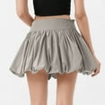 thumbnail image 4 of Wancir Women Y2k Bubble Mini Skirt Ruffle Hem Pleated Short Skirts High Waist Puffy A-Line Flared Skirt Streetwear, 4 of 7
