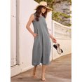 thumbnail image 4 of Summer Dresses for Women Casual Maxi Dress Vacation Long Sundresses Plaid Striped with Pockets Black Checkered M, 4 of 9
