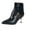 Black, variant on SACFOF Women's Faux Leather Ankle Boots - Fashion Stiletto Heel Short Boots with Metal Buckle Decoration, Edgy Chic Booties for Night Out & Parties