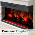 thumbnail image 3 of Merluxy 75" Farmhouse TV Stand with 36" 3-Sided Glass Fireplace, Large Entertainment Center with Drawer, TV Console for TVs up to 85",Distressed White, 3 of 7
