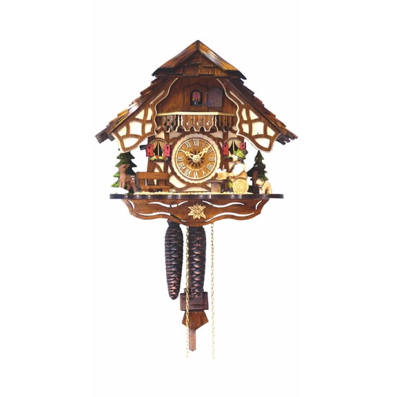 Black Forest House Cuckoo Clock with Moving Beer Drinker