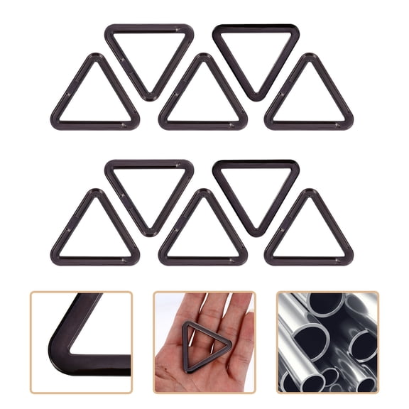 LEORX Bag Button Triangle Buttons Zinc Alloy Black 1 Set 10 Pcs