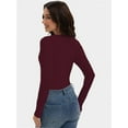 thumbnail image 2 of Womens Square Neck T Shirts Long Sleeve Tops Fitted Tees, 2 of 6