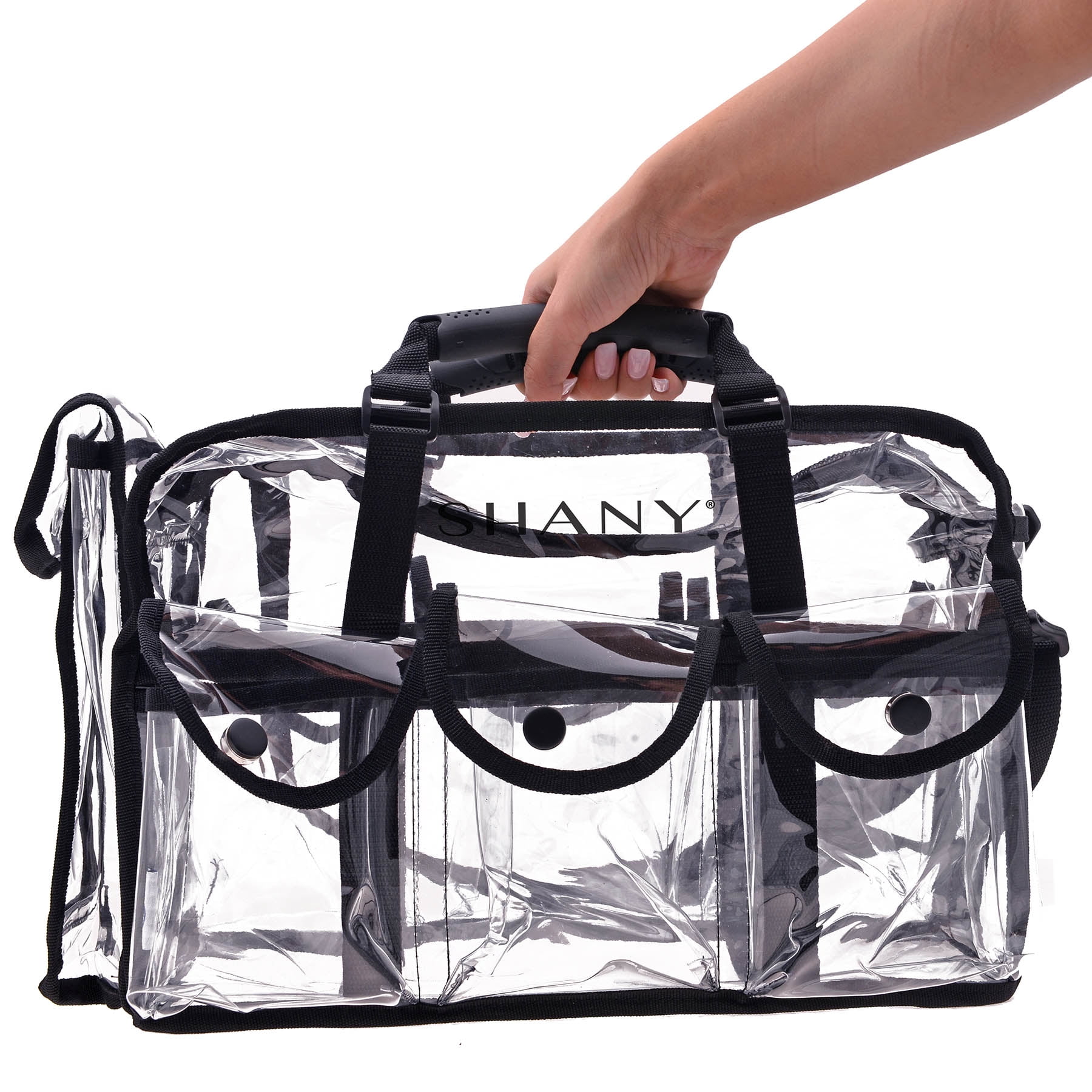 Den fremmede lette i live SHANY Clear Makeup Bag, Pro Mua rectangular Bag with Shoulder Strap, Large  - Walmart.com