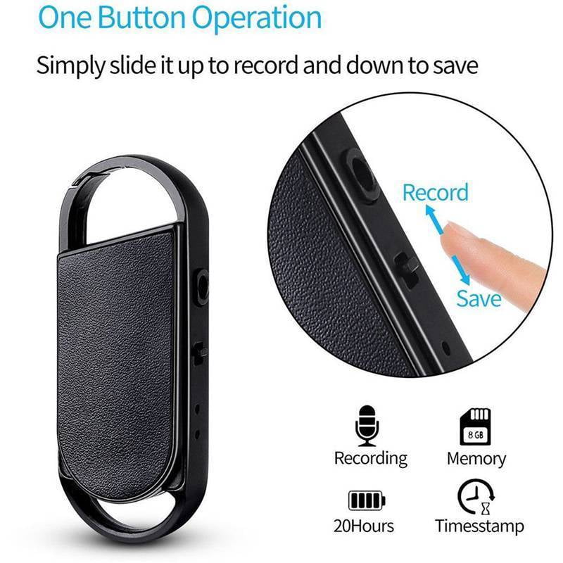 Mini USB Digital Voice Audio Recorder 8G Noise Reduction Dictaphone Music Player for Lectures Meetings Interviews Telephone Conversation Recording (Black)