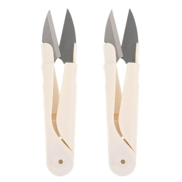 Shisuyan 2Pcs Small U Shape Sewing Scissor Practical Trimming Tool Household Versatile Handcraft Cutter With Cap