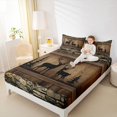 thumbnail image 4 of Homewish Safari Deer Moose Full Size Sheets,Country Farmhouse Lodge Bed Sheets,Woodland Animal Sheet Sets For Boys Teens,Ultra Soft Home Decor,4 Pieces, 4 of 7