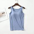 thumbnail image 4 of ORT Women's Tank Top with Built in Bras Wide Strap Padded Camisole Summer Cami Shirts(Z01-Light Blue,XL), 4 of 4