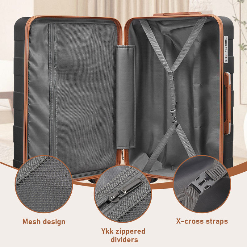 Joyway 3-Piece Luggage Set with 20-Inch Carry-On, Black photo 4
