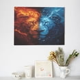thumbnail image 6 of Gukieu Red And Blue Fire Lion Print Horizontal Canvas Decorative Painting 12x16 Inch Shrinkage Resistant Frame Hanging Home Wall Art Decor, 6 of 6