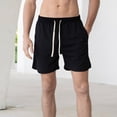 thumbnail image 2 of JTieacloth Mens Shorts Classic Fit Male Summer Shorts Solid Color Tie Suit Cool Breathable Four Quarter Pants,Black, 2 of 4