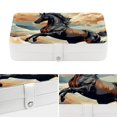 thumbnail image 4 of Horse Elegant Jewelry Box Organizer with Removable Compartment and Earring Holder - Portable PU Leather Storage Case, 4 of 6