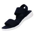 thumbnail image 3 of Women Shoes Women's Elastic Knit Strap Wedge Platform Sandals Spring Summer Open Toe Slip On Sandals for Women Wide Width Large Sizes Soft Stretch Breathable Fabric Non Slip Cushioned Insole Comfort, 3 of 6