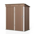thumbnail image 5 of Asofer Metal Shed, Outdoor Storage Shed, Small House Outdoor Cabinets, All Weather Resistant Storage Cabinet, Brown, 5 of 11