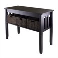 thumbnail image 1 of Pemberly Row Console Hall Table with 3 Foldable Baskets in Espresso, 1 of 1