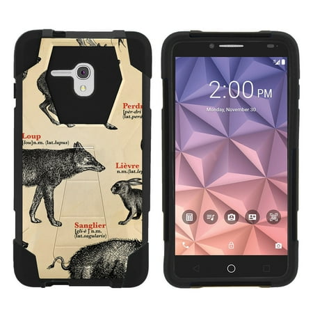Alcatel One Touch Fierce XL 5054N Shock Fusion Heavy Duty Dual Layer Kickstand Case -  Forest