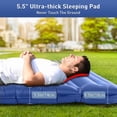 thumbnail image 3 of Aship 5.5" Thick Double Sleeping Pad, Inflatable Double Sleeping Mat Camping with Foot Pump & Pillow, 800 lbs Camping Mattress for Backpacking, Hiking, Traveling, Tent, 40D Nylon + TPU Coating, Blue, 3 of 9