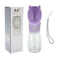 thumbnail image 1 of Botella de agua para perros de grado alimenticio a prueba de fugas, dispensador de agua para cachorros, perros y gatos para caminar al aire libre, viajes, senderismo, 550 ml, grande, morado, 1 of 14