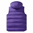 thumbnail image 6 of Busydd Mens Down Vest Solid Color Sleeveless Zipper Fleece Vest for Men Casual Oversized Hooded Mens Vests Outerwear with Pockets 5XL, 6 of 8