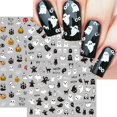 thumbnail image 1 of Hojas de pegatinas para decoración de uñas KEWITY Halloween autoadhesivas lindas calabazas fantasma, 1 of 5