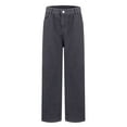thumbnail image 5 of 28" Inseam Sweatpant Jeans Women Soft High Waisted Wide Leg Jeans Plus Size Boyfriend Jeans Comfy Denim Sweatpants with Pockets Dark Gray 4XL, 5 of 7