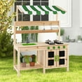 thumbnail image 2 of OLAKIDS Mud Kitchen, Outdoor Toys Play Kitchen with Awning Faucet Stoves Removable Sink Cooking Accessories Wooden Kids Kitchen Playset Backyard Garden Toys Gift for Boys Girls Ages 3+, 2 of 9