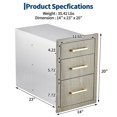 thumbnail image 1 of Kojooin Armoire de Cuisine Extérieure en Acier Inoxydable à Trois Tiroirs, Armoire de Rangement Robuste et Résistante aux Intempéries avec Poignées, Montage Affleurant pour Îlot de BBQ Ou Gril de Patio, 1 of 7