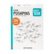 Pen + Gear Push Pin, Clear, 200 Count