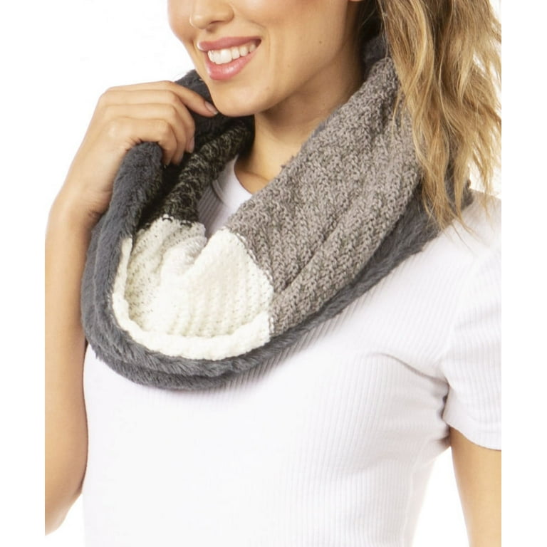 Sakkas Julie Short Wrap Around Two Sided Faux Fur And Ribbed Knit