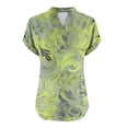thumbnail image 5 of Lydiaunistar Summer Tops for Women Casual Short Sleeve V-Neck Button-Up Blouse, Lightweight Polyester, Daily Fashion, Perfect for Spring, Summer, Fall, Sizes S-5XL, 5 of 5