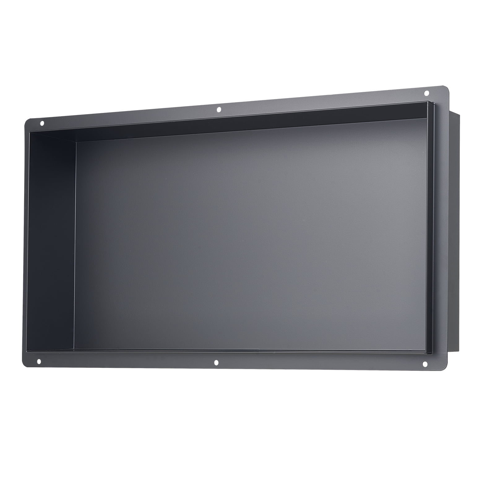 KFFKFF Shower Niche, 13 x 25 x 4 inch Frameless Recessed Wall Shelf, Durable Stainless Steel Bathroom Storage Organizer, Waterproof and Easy to Install, Black Finish