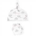 thumbnail image 3 of Hudson Baby Infant Boy Cotton Cap and Scratch Mitten Set, Cloud Mobile Pink, 0-6 Months, 3 of 7