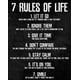 7 Rules of Life Motivational Poster - Printed on Premium Cardstock ...